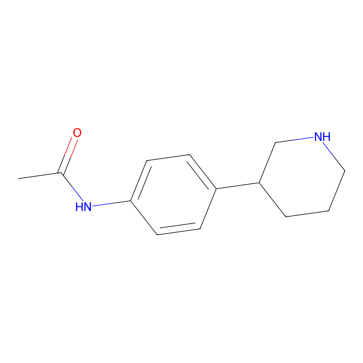 N-(4-(Piperidin-3-yl)phenyl)acetamide molecular structure, CAS 1260646-01-2