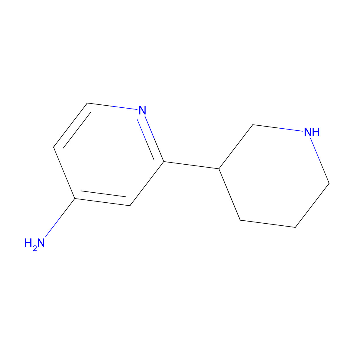 4-Amino-2-(piperidin-3-yl)pyridine molecular structure, CAS 1260646-30-7