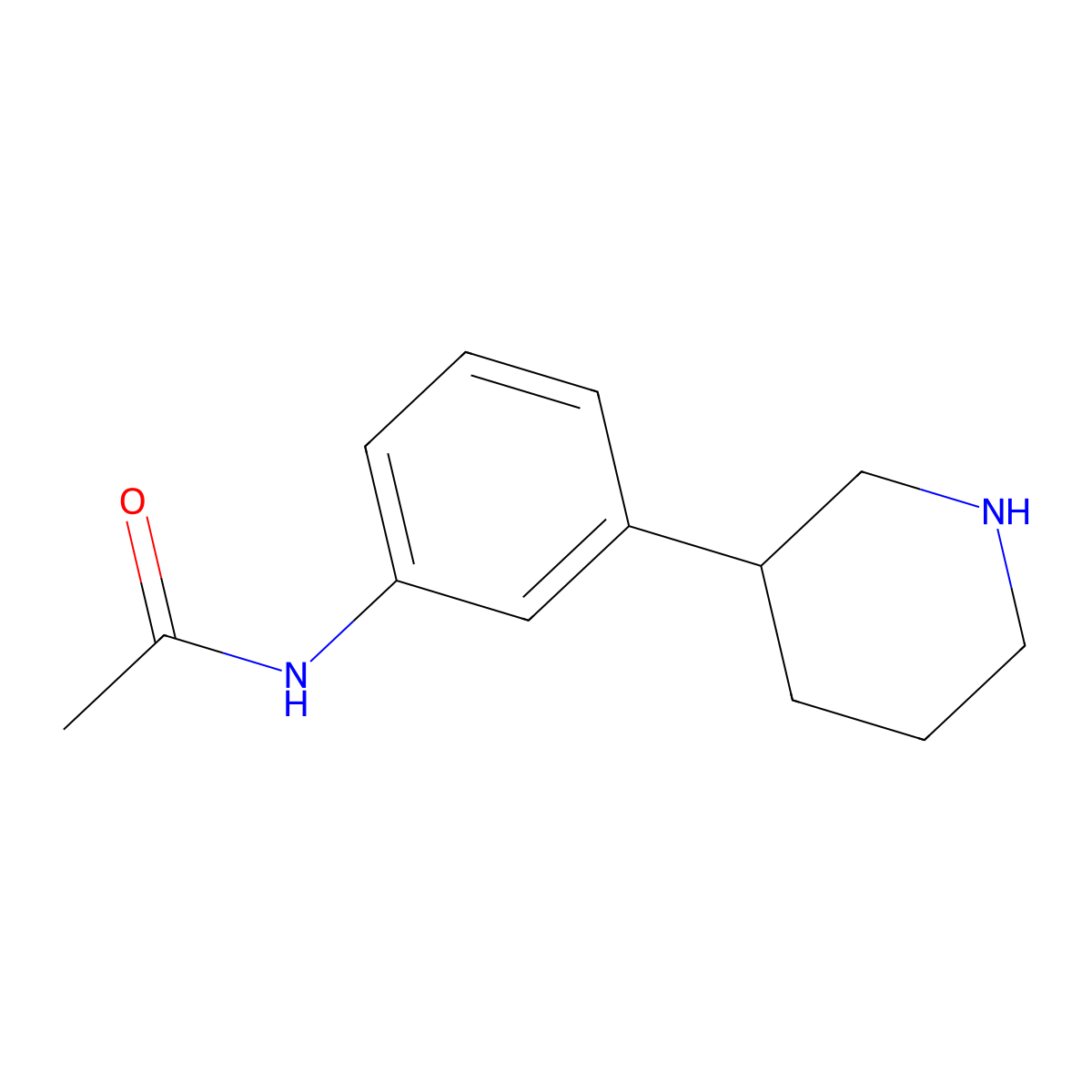 N-(3-(Piperidin-3-yl)phenyl)acetamide molecular structure, CAS 1260646-79-4
