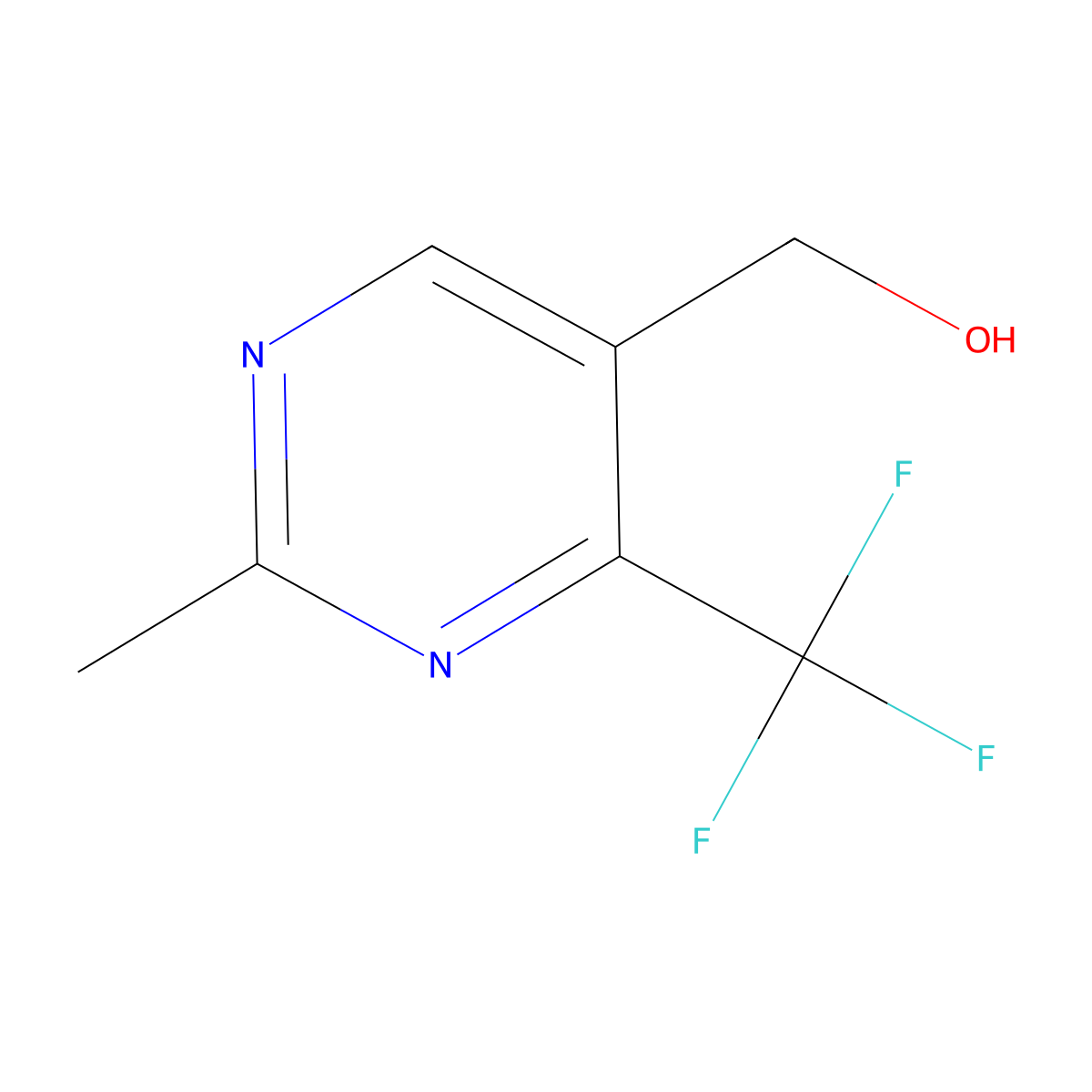 (2-Methyl-4-(trifluoromethyl)pyrimidin-5-yl)methanol molecular structure, CAS 1260648-82-5