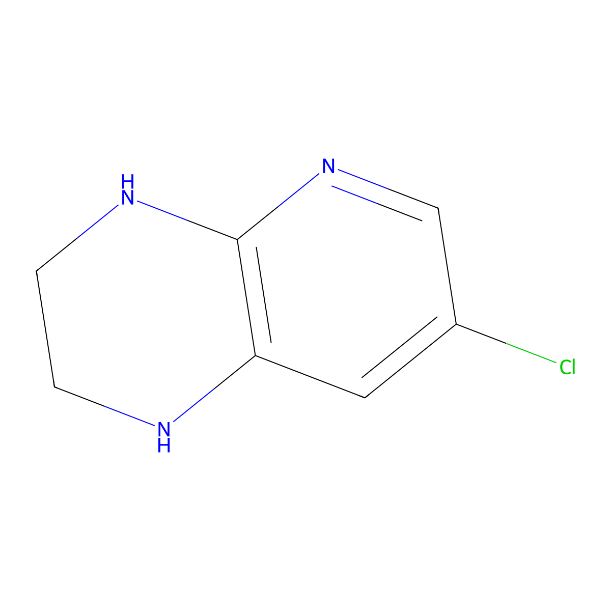 7-Chloro-1,2,3,4-tetrahydropyrido[2,3-b]pyrazine molecular structure, CAS 1260648-85-8