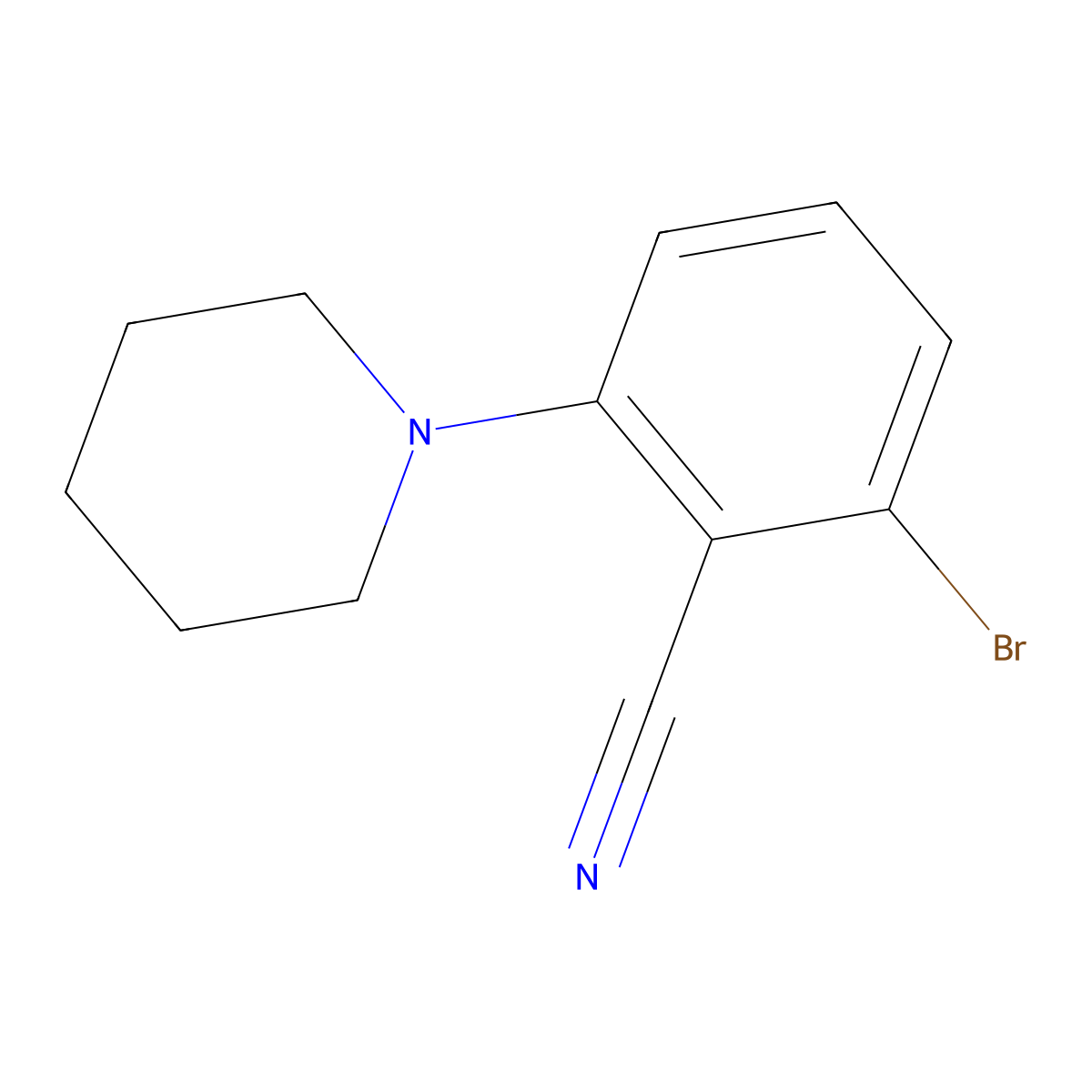 2-Bromo-6-piperidinobenzonitrile molecular structure, CAS 1260649-11-3