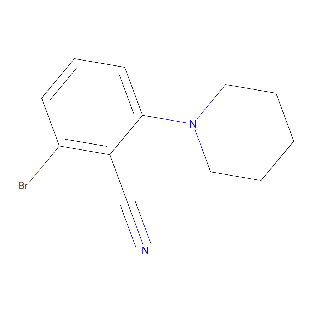 2-Bromo-6-piperidinobenzonitrile molecular structure, CAS 1260649-11-3