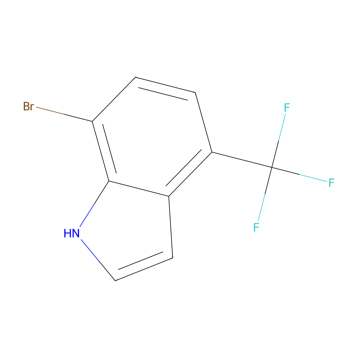 7-Bromo-4-(trifluoromethyl)-1H-indole molecular structure, CAS 1260649-67-9