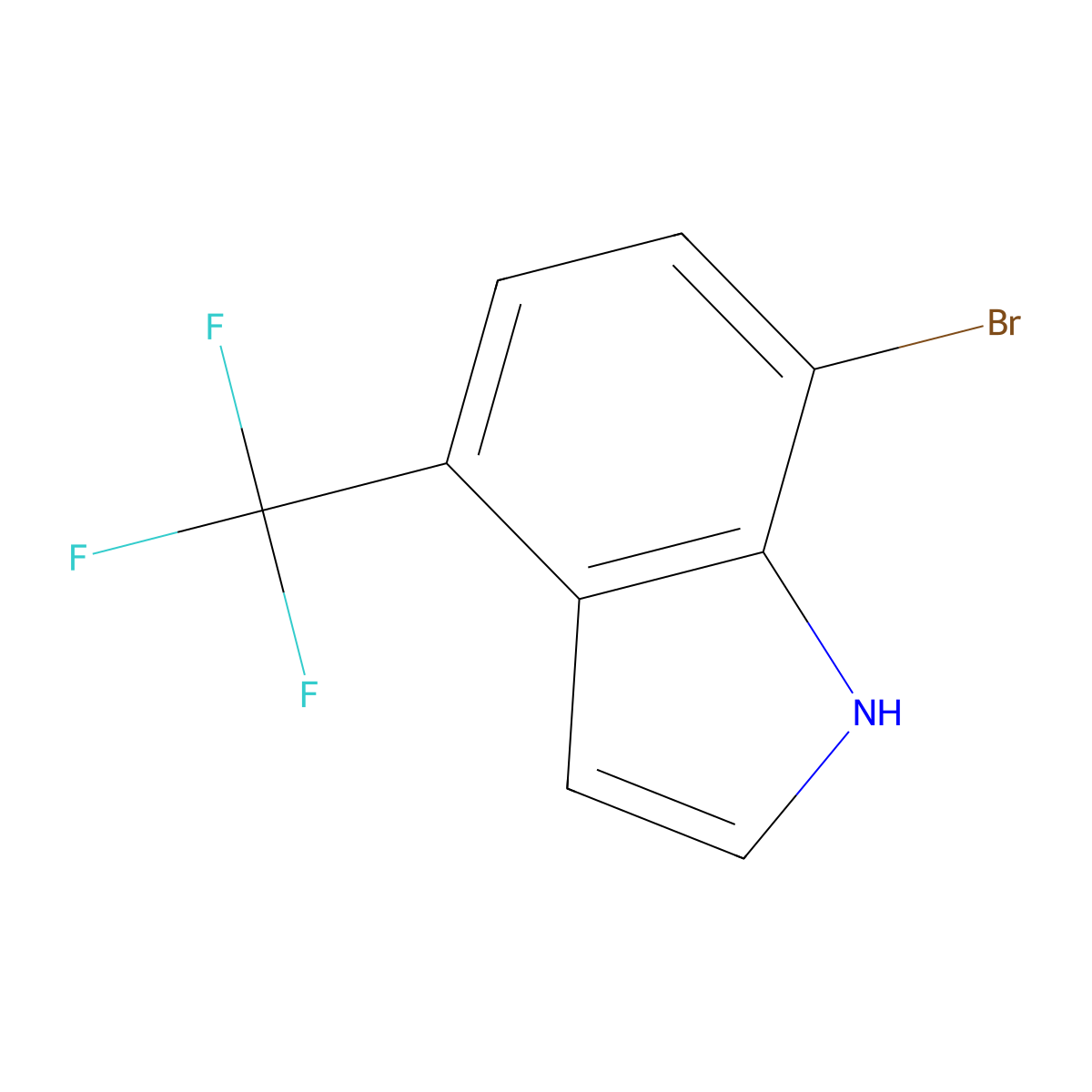 7-Bromo-4-(trifluoromethyl)-1H-indole molecular structure, CAS 1260649-67-9