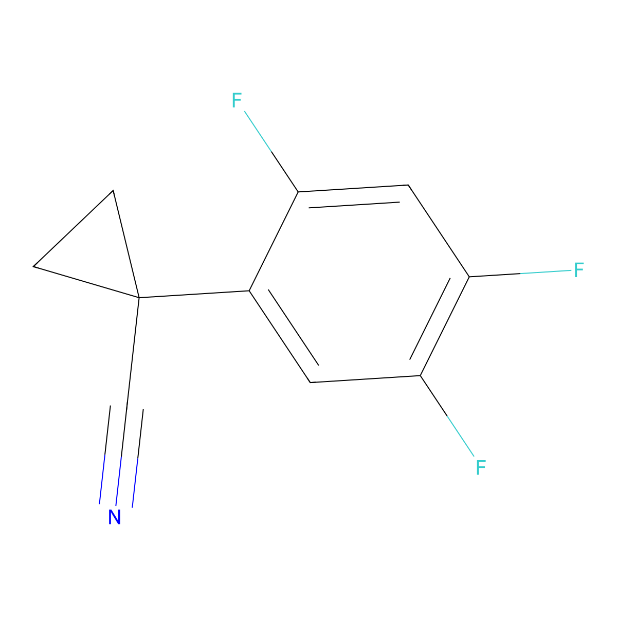 1-(2,4,5-Trifluorophenyl)cyclopropane-1-carbonitrile molecular structure, CAS 1260649-95-3
