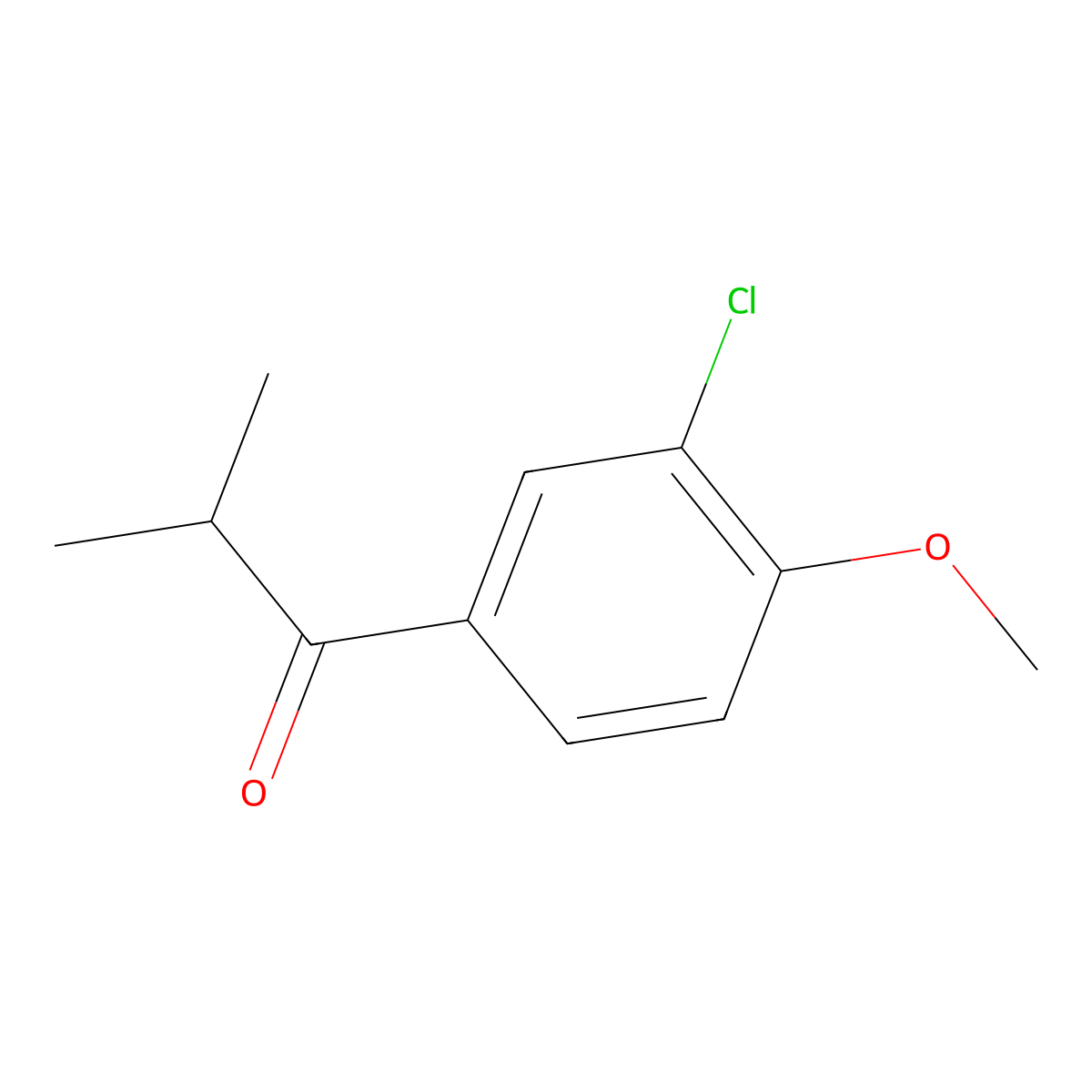 1-(3-Chloro-4-methoxyphenyl)-2-methyl-1-propanone molecular structure, CAS 126065-90-5