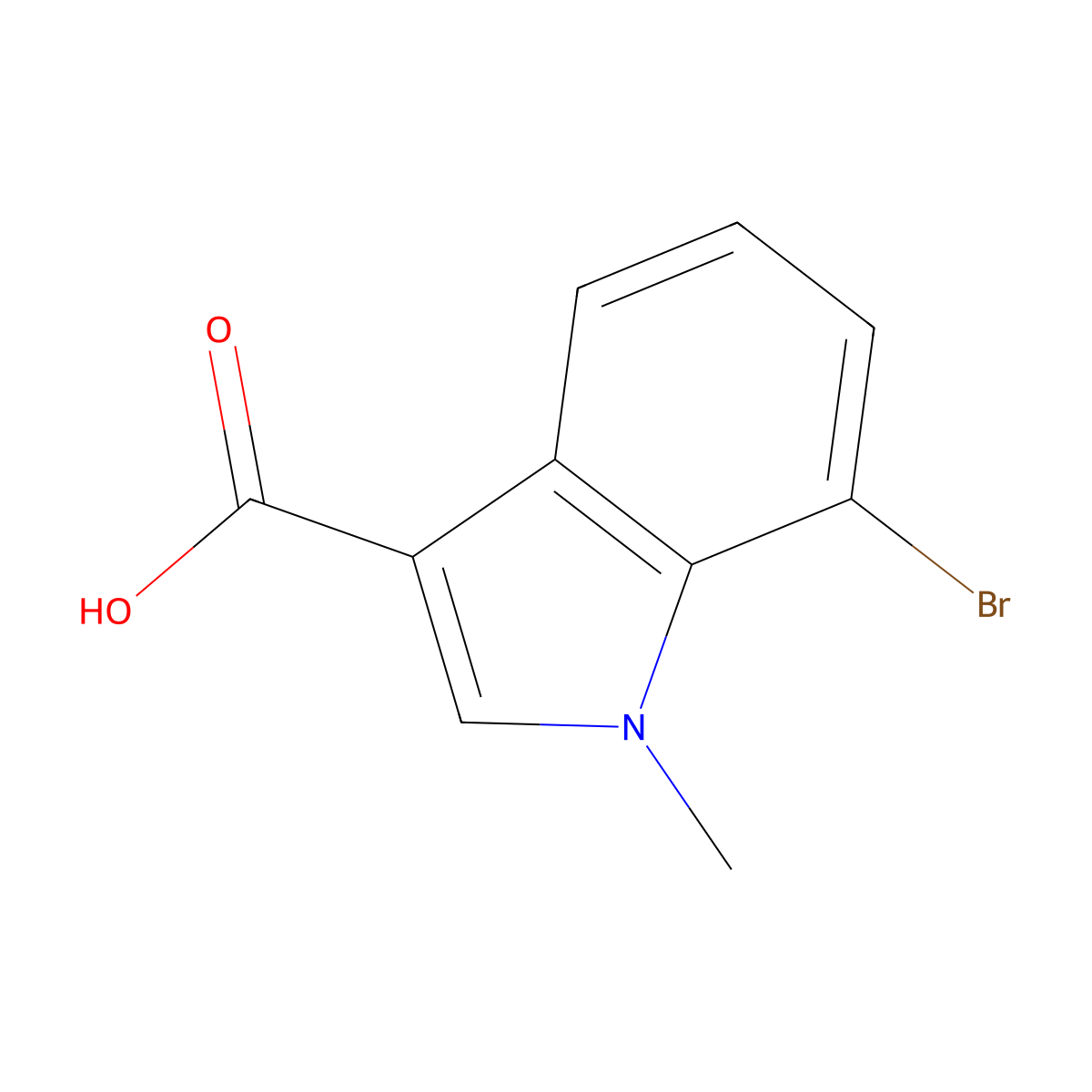 7-bromo-1-methyl-1H-indole-3-carboxylic acid molecular structure, CAS 1260650-06-3