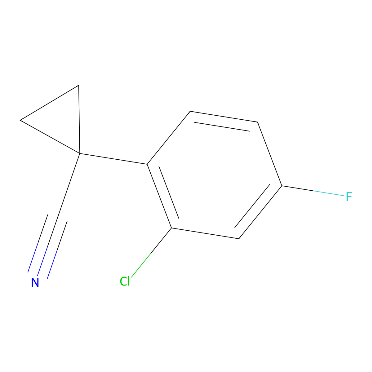 1-(2-Chloro-4-fluorophenyl)cyclopropanecarbonitrile molecular structure, CAS 1260650-46-1