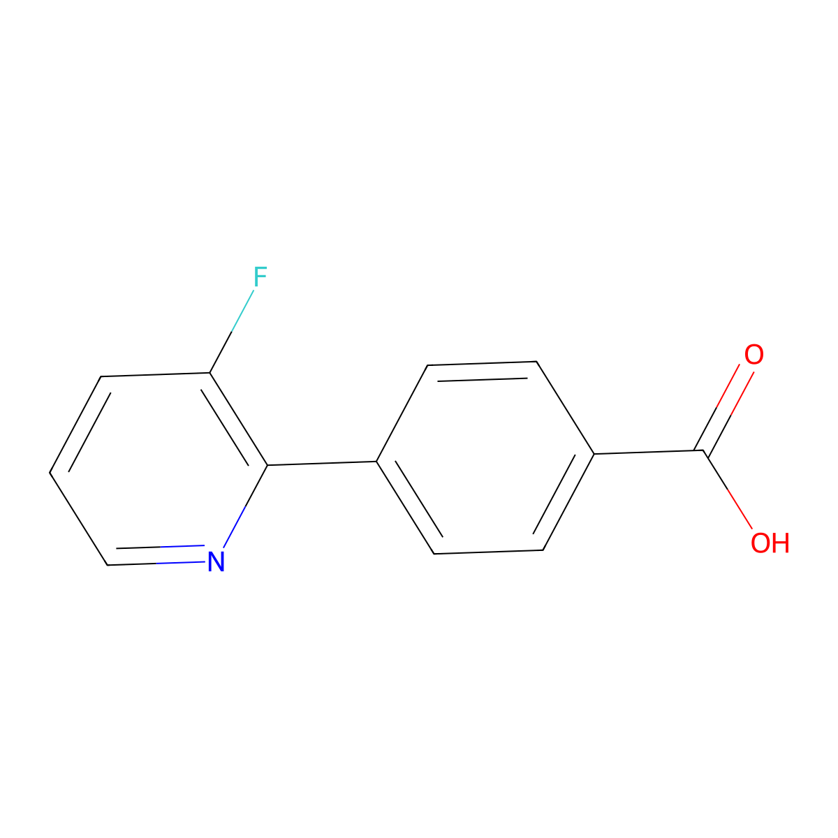 4-(3-Fluoropyridin-2-yl)benzoic acid molecular structure, CAS 1260650-69-8