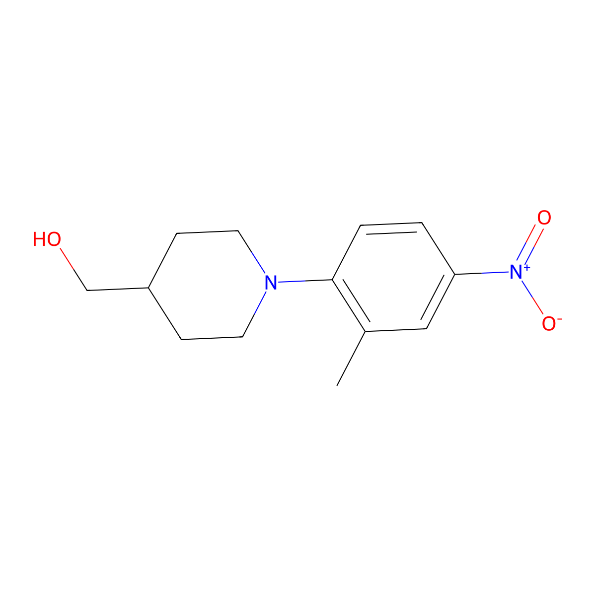 [1-(2-Methyl-4-nitrophenyl)piperidin-4-yl]methanol molecular structure, CAS 1260651-12-4