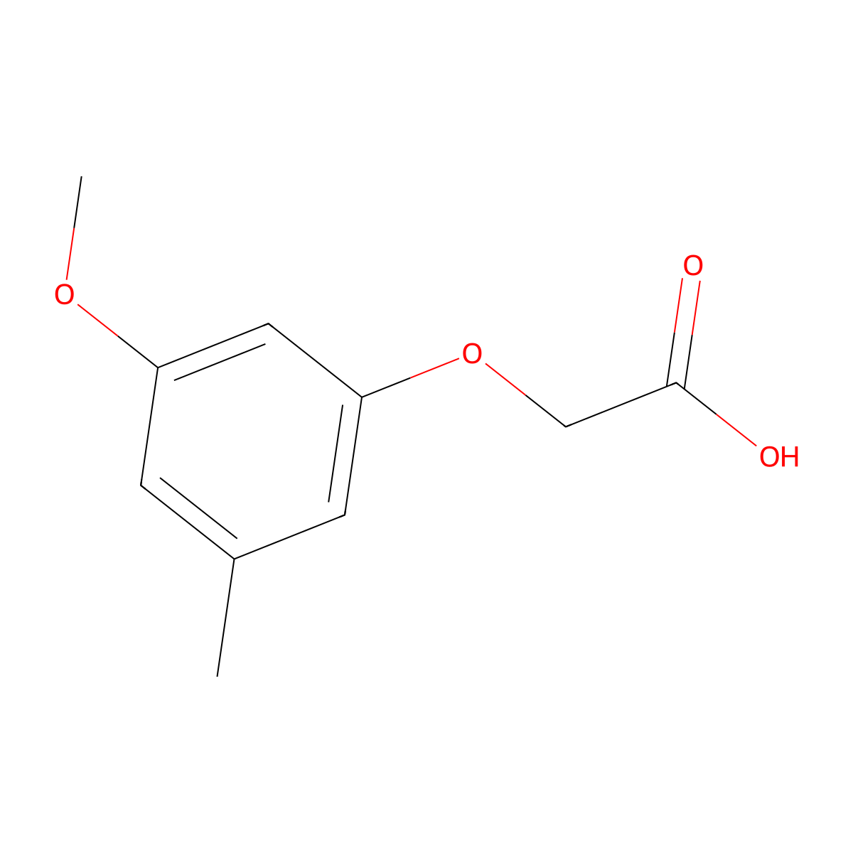 2-(3-Methoxy-5-methylphenoxy)acetic acid molecular structure, CAS 1260651-18-0