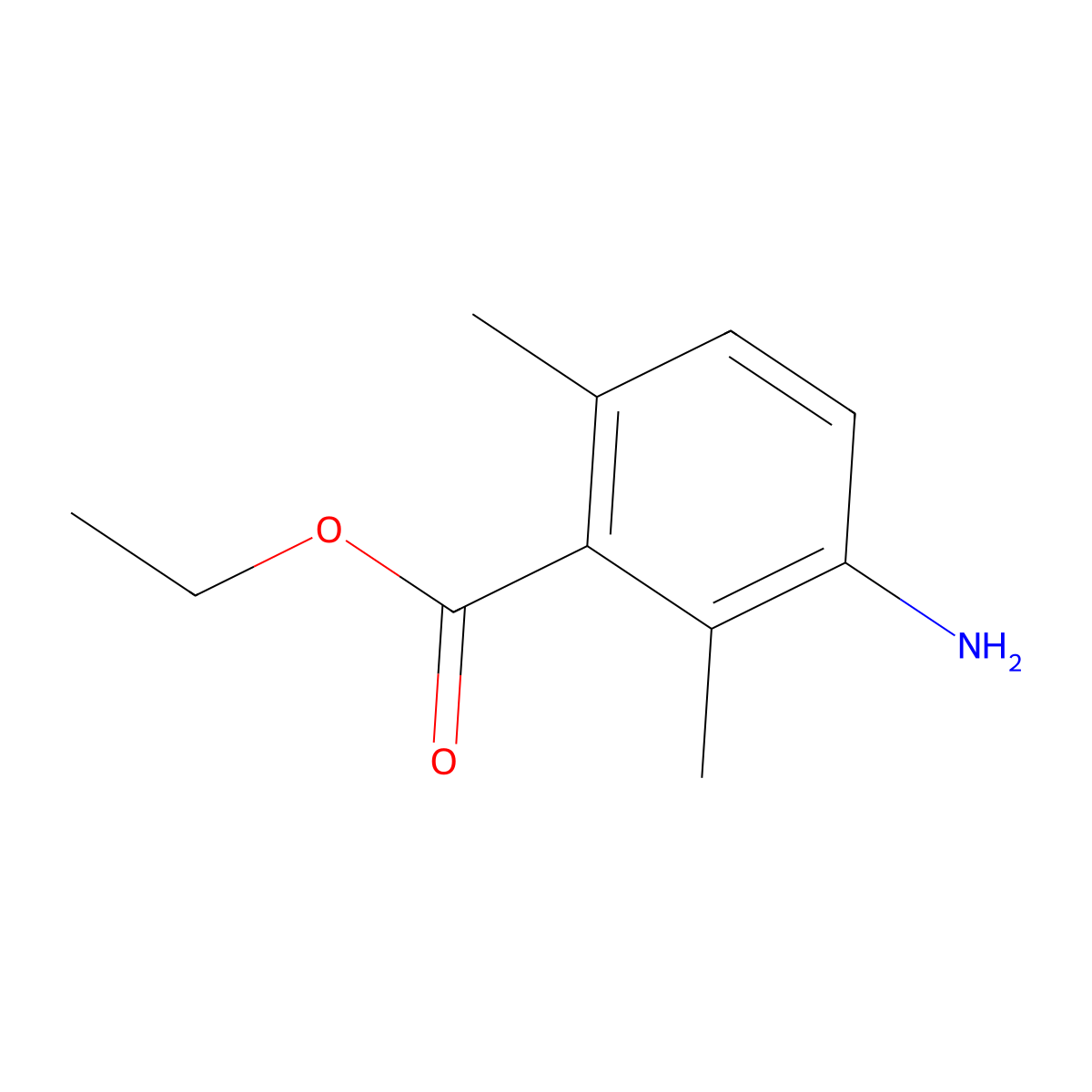 Ethyl 3-amino-2,6-dimethylbenzoate molecular structure, CAS 1260651-42-0