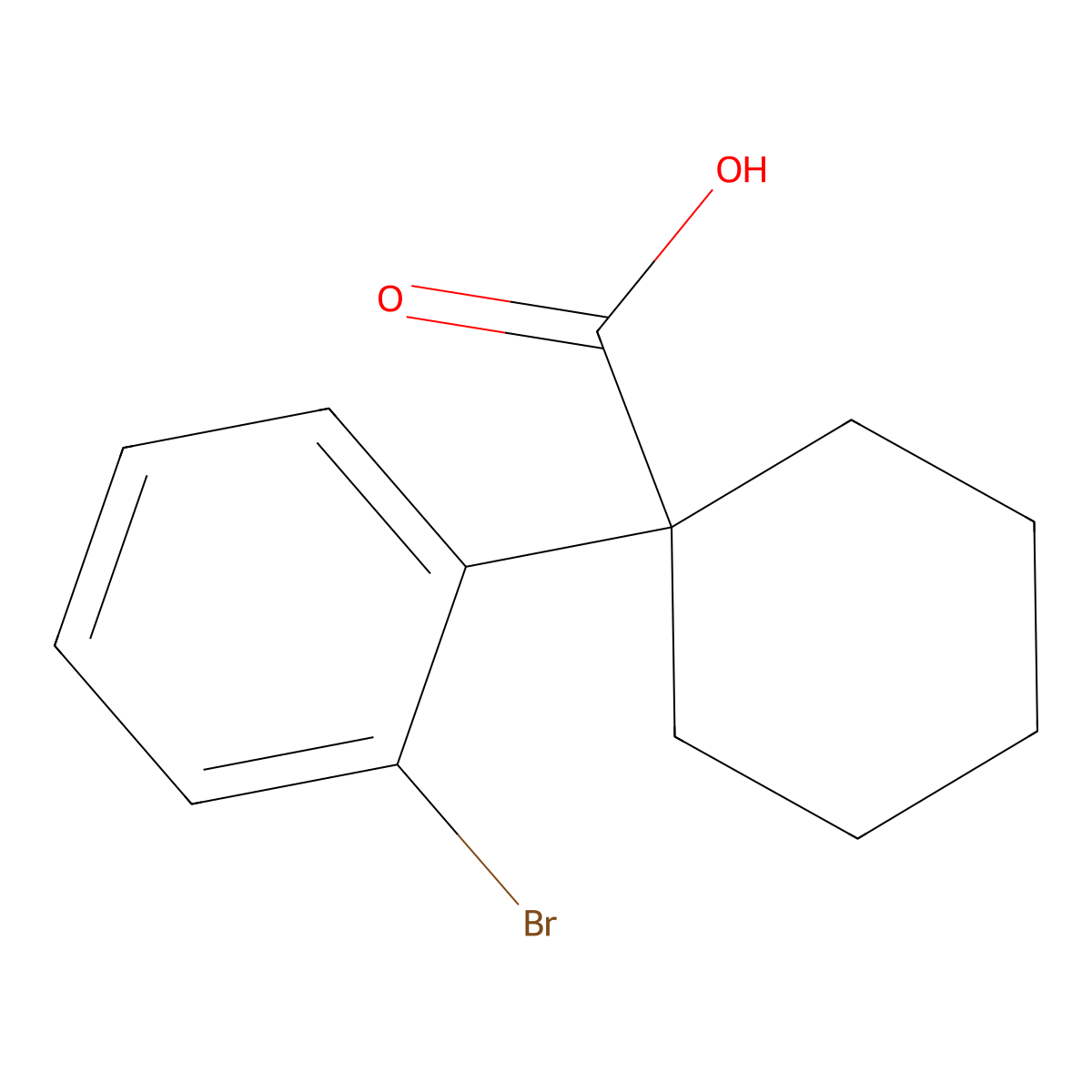 1-(2-Bromophenyl)cyclohexane-1-carboxylic acid molecular structure, CAS 1260652-56-9