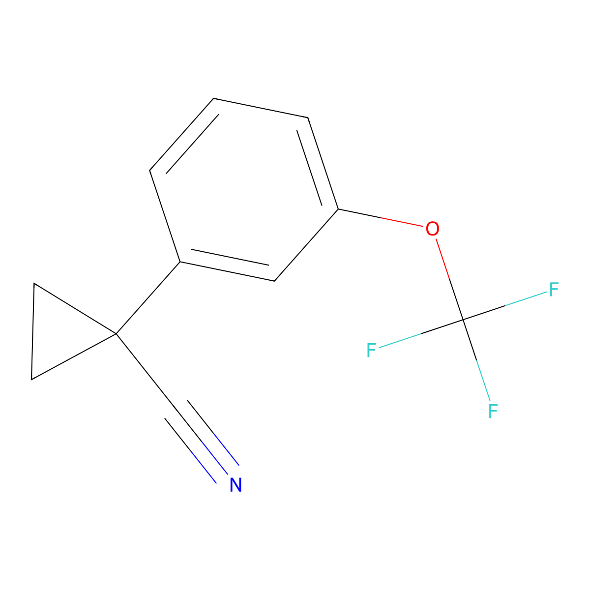 1-[3-(Trifluoromethoxy)phenyl]cyclopropane-1-carbonitrile molecular structure, CAS 1260653-10-8
