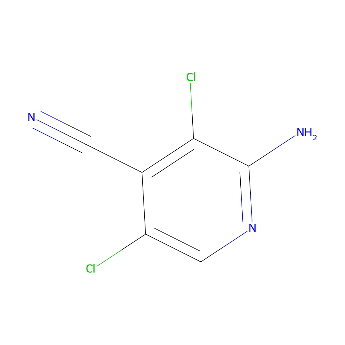 2-Amino-3,5-dichloroisonicotinonitrile molecular structure, CAS 1260654-33-8