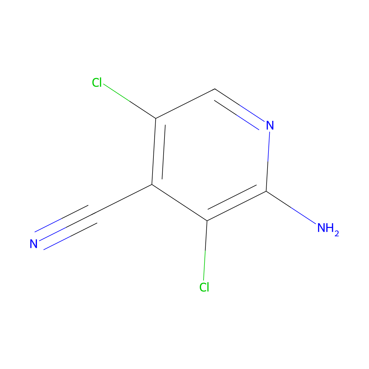 2-Amino-3,5-dichloroisonicotinonitrile molecular structure, CAS 1260654-33-8