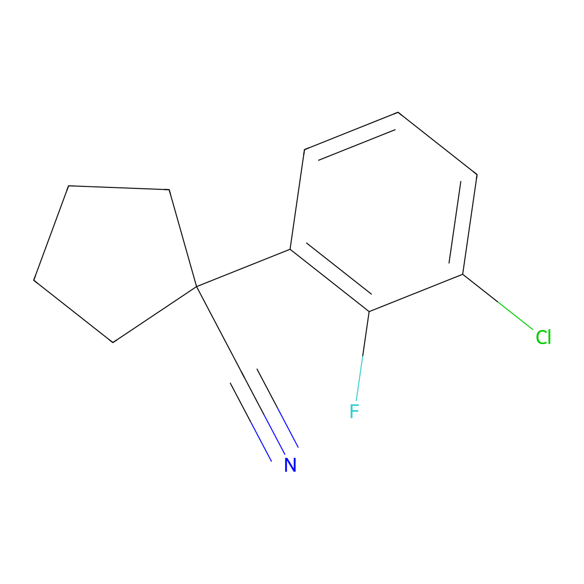 1-(3-Chloro-2-fluorophenyl)cyclopentanecarbonitrile molecular structure, CAS 1260654-34-9
