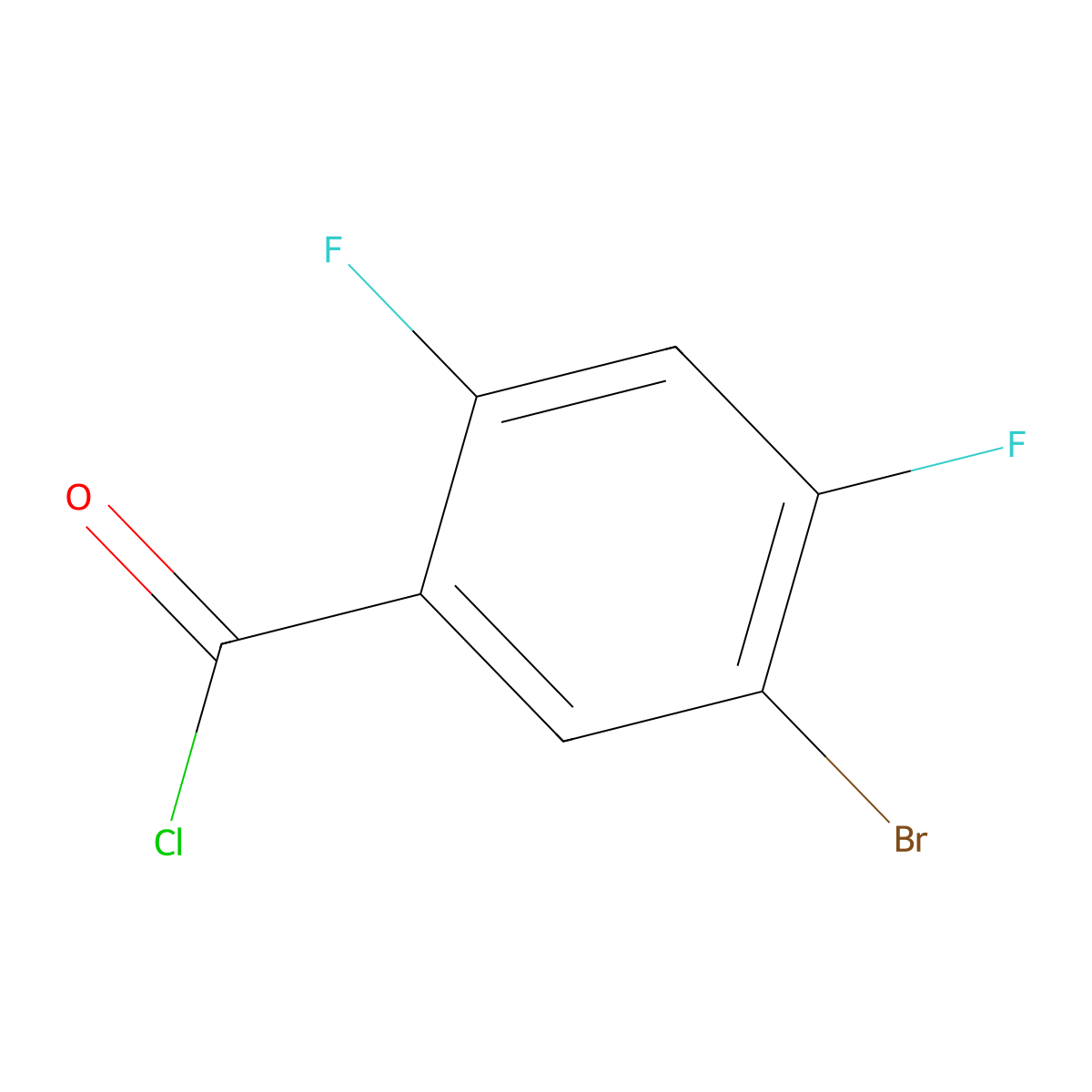 5-Bromo-2,4-difluorobenzoyl chloride molecular structure, CAS 1260654-60-1