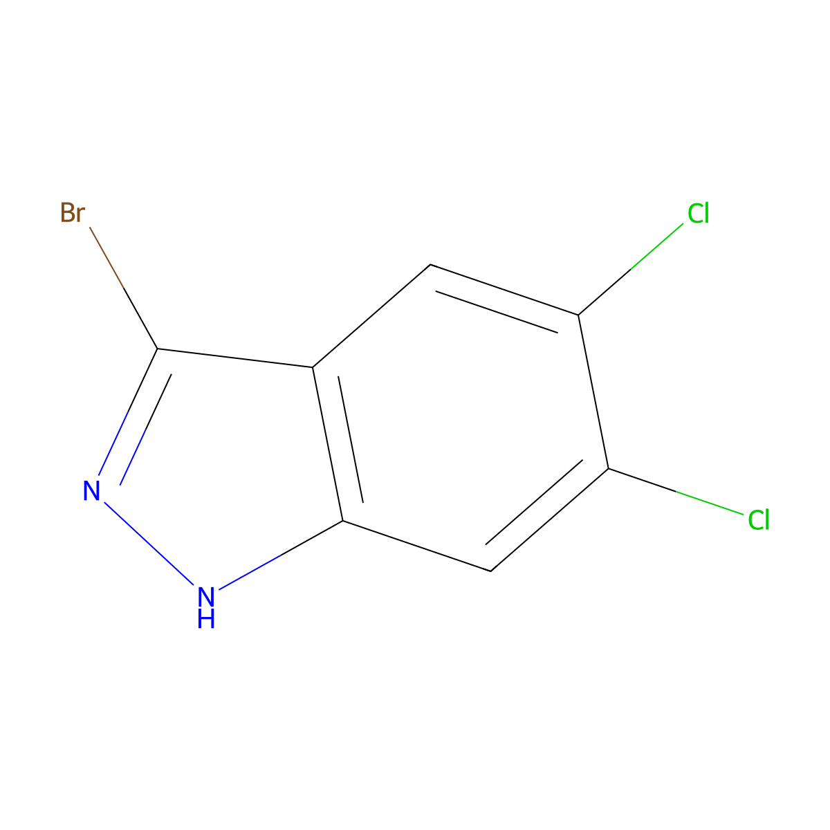 3-Bromo-5,6-dichloro-1H-indazole molecular structure, CAS 1260654-66-7