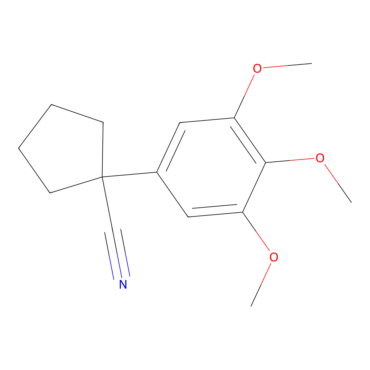 1-(3,4,5-Trimethoxyphenyl)cyclopentanecarbonitrile molecular structure, CAS 1260654-68-9