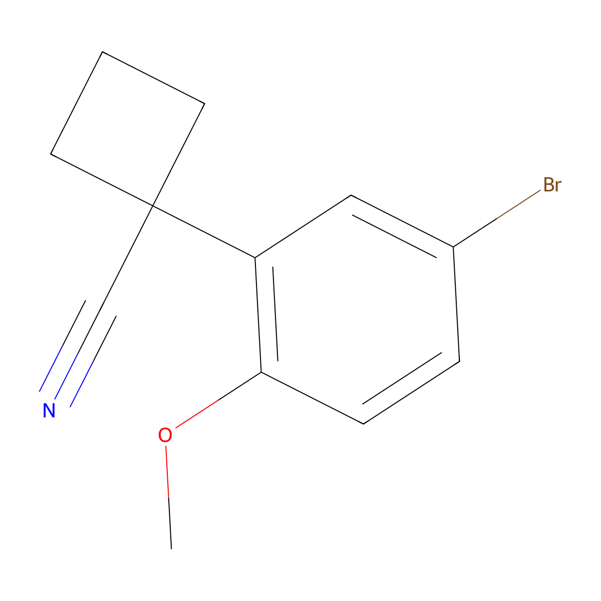 1-(5-Bromo-2-methoxyphenyl)cyclobutanecarbonitrile molecular structure, CAS 1260654-94-1