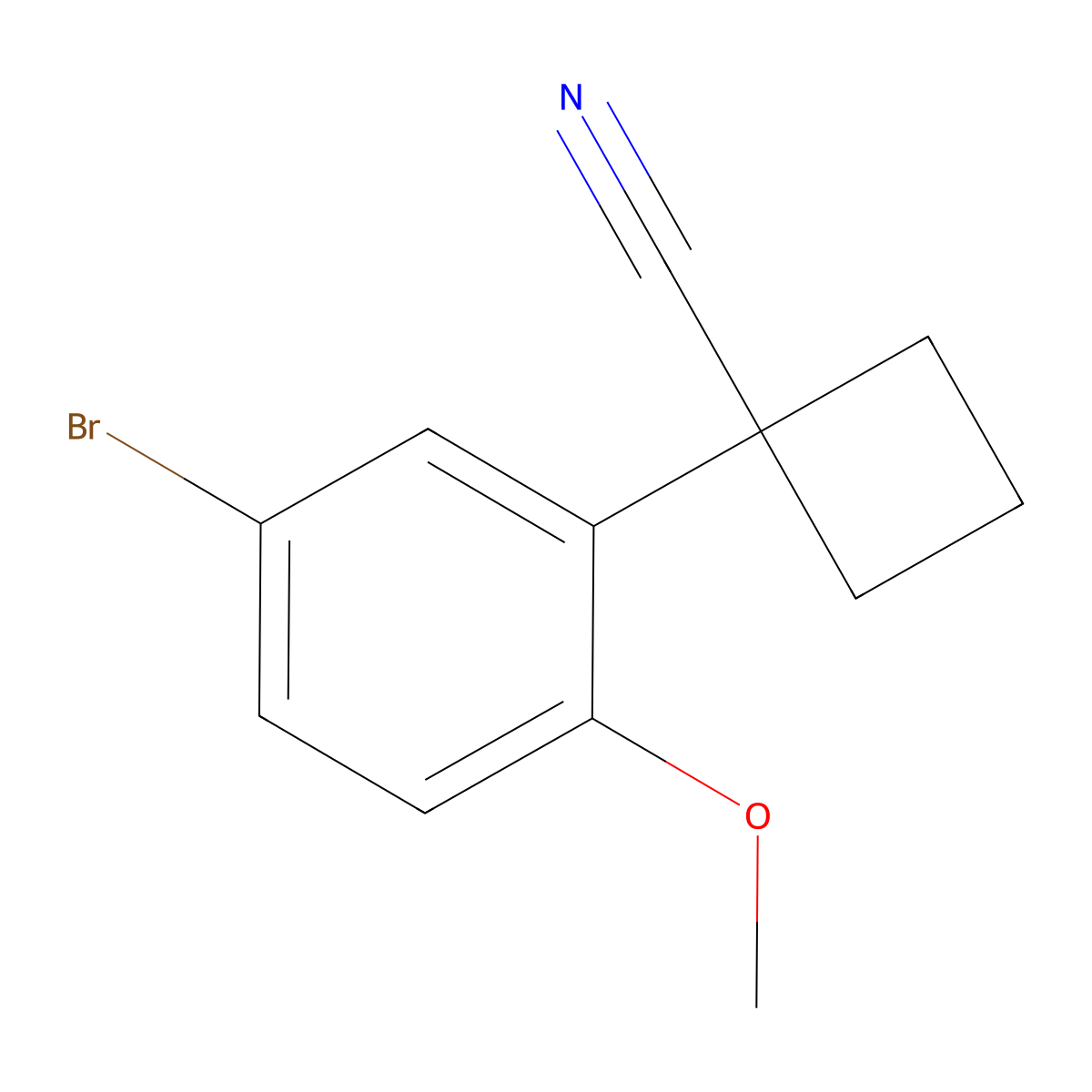 1-(5-Bromo-2-methoxyphenyl)cyclobutanecarbonitrile molecular structure, CAS 1260654-94-1