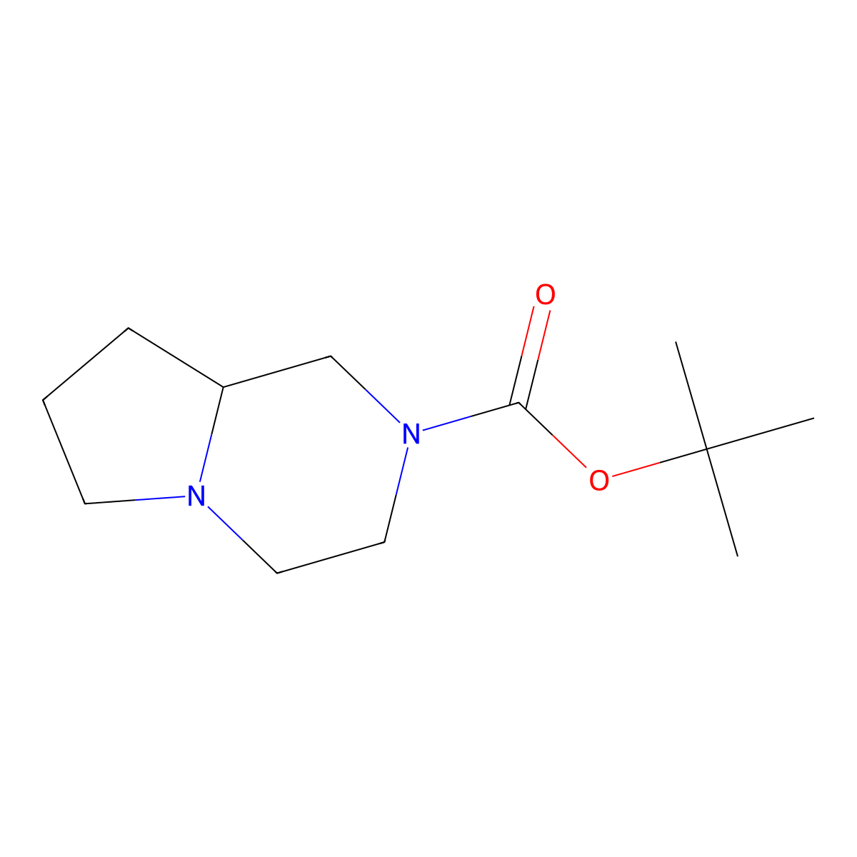 tert-Butyl hexahydropyrrolo[1,2-a]pyrazine-2(1H)-carboxylate molecular structure, CAS 1260654-95-2