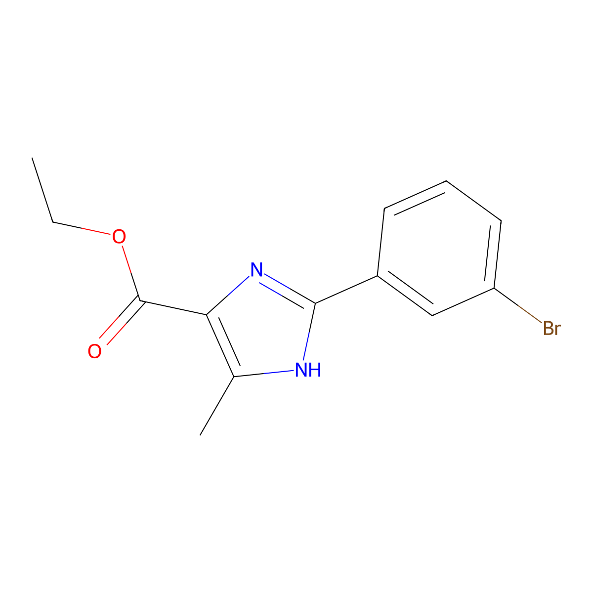 ethyl 2-(3-bromophenyl)-5-methyl-1H-imidazole-4-carboxylate molecular structure, CAS 1260655-03-5