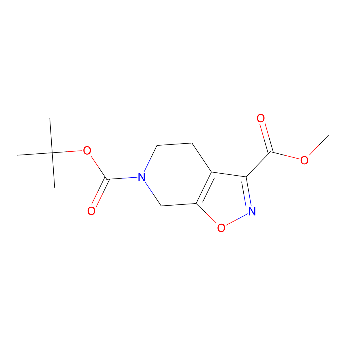 6-tert-butyl 3-methyl 4,5-dihydroisoxazolo[5,4-c]pyridine-3,6(7H)-dicarboxylate molecular structure, CAS 1260655-07-9