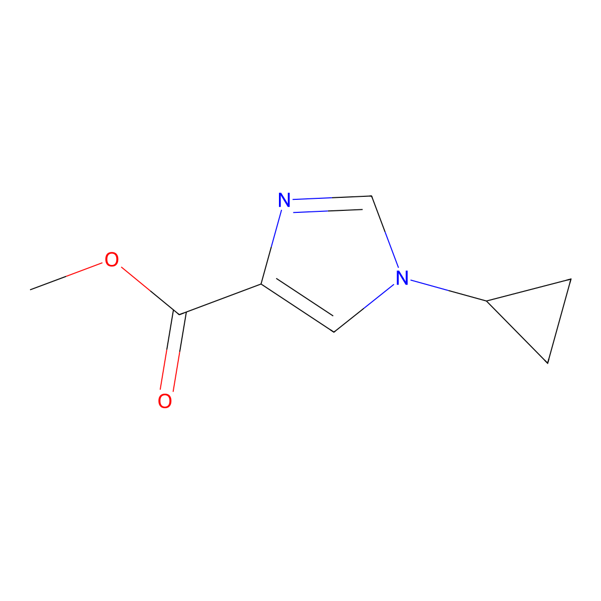 methyl 1-cyclopropyl-1H-imidazole-4-carboxylate molecular structure, CAS 1260655-08-0
