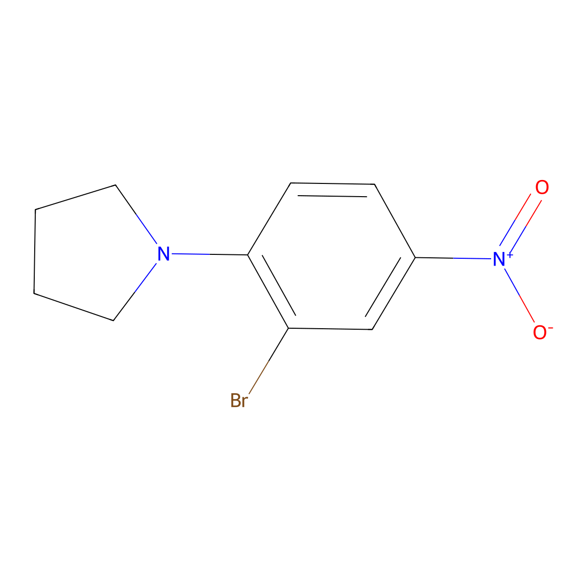 1-(2-Bromo-4-nitrophenyl)pyrrolidine molecular structure, CAS 1260655-13-7