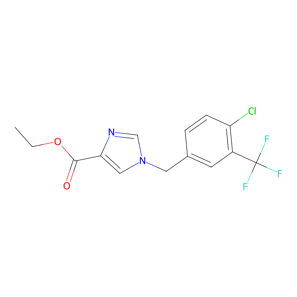 Ethyl 1-(4-chloro-3-(trifluoromethyl)benzyl)-1H-imidazole-4-carboxylate molecular structure, CAS 1260655-20-6