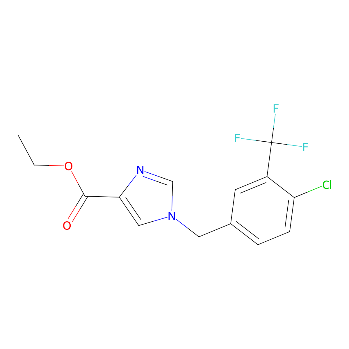 Ethyl 1-(4-chloro-3-(trifluoromethyl)benzyl)-1H-imidazole-4-carboxylate molecular structure, CAS 1260655-20-6