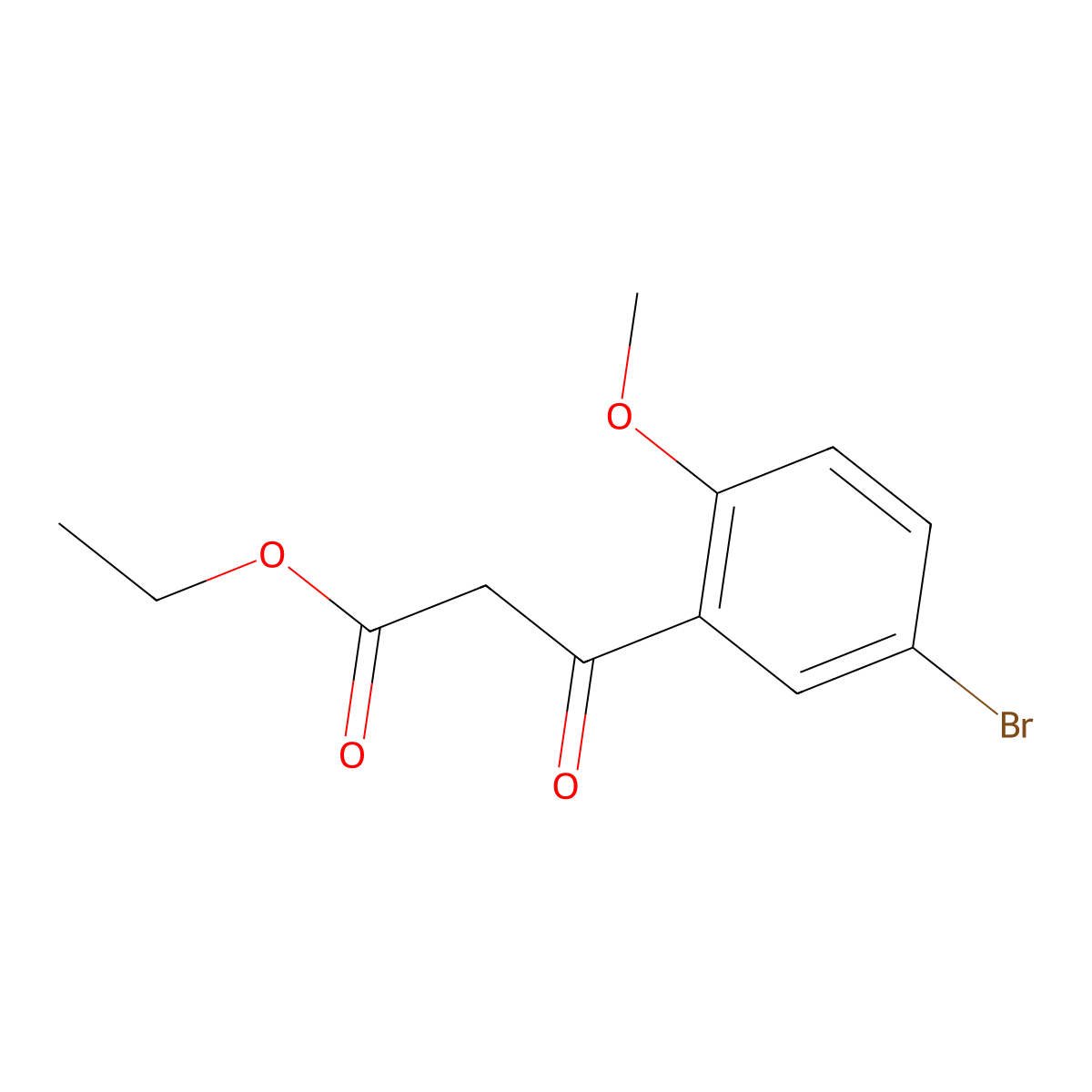 3-(5-Bromo-2-methoxy-phenyl)-3-oxo-propionic acid ethyl ester molecular structure, CAS 1260655-47-7