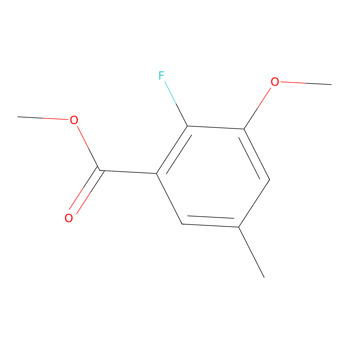 Methyl 2-fluoro-3-methoxy-5-methylbenzoate molecular structure, CAS 1260656-35-6