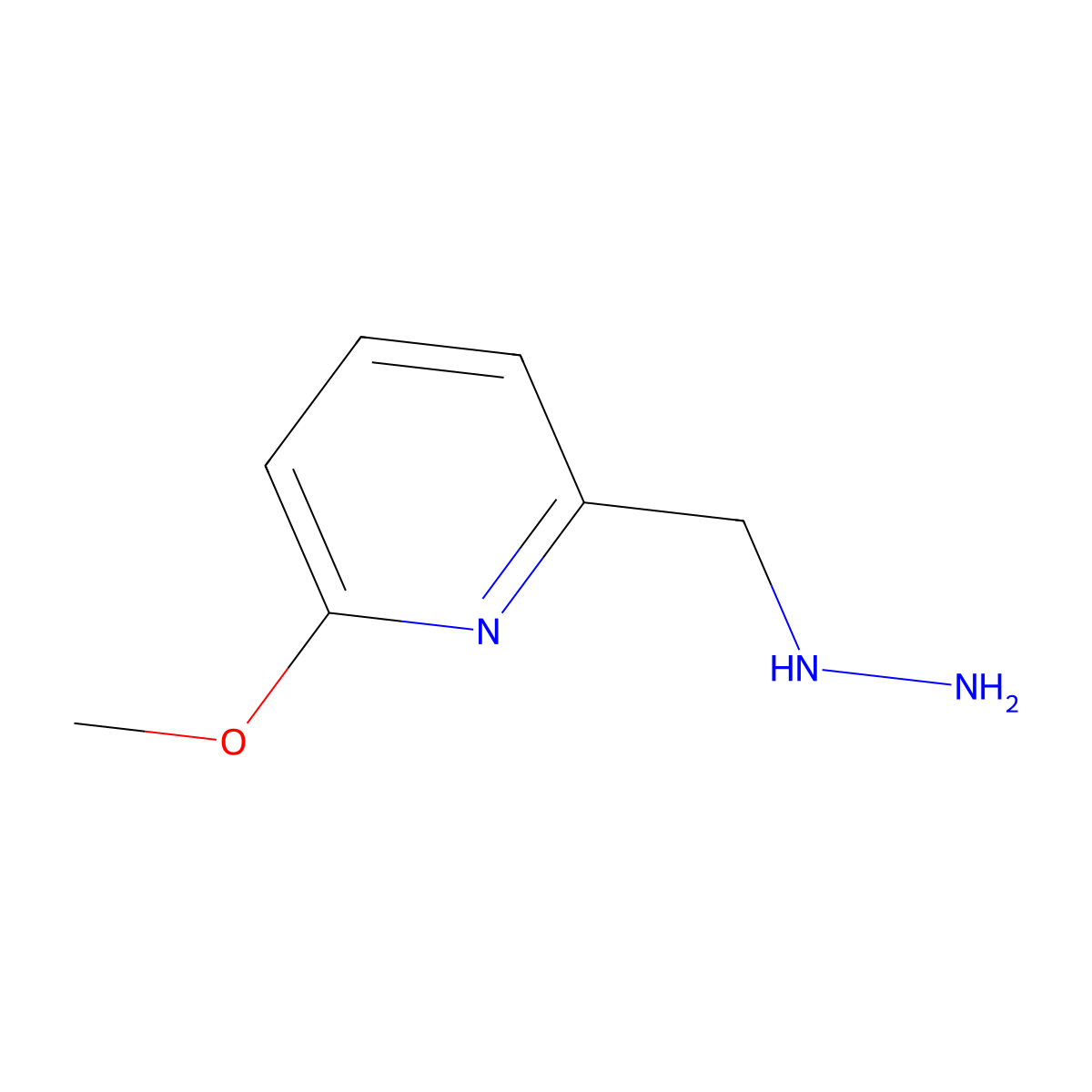 2-(Hydrazinylmethyl)-6-methoxypyridine molecular structure, CAS 1260656-80-1