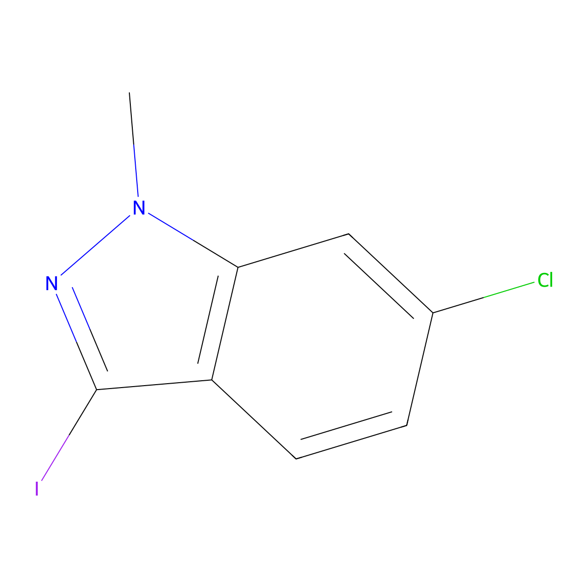 6-chloro-3-iodo-1-methyl-1H-indazole molecular structure, CAS 1260656-83-4