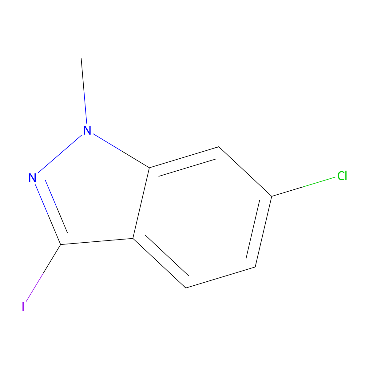 6-chloro-3-iodo-1-methyl-1H-indazole molecular structure, CAS 1260656-83-4