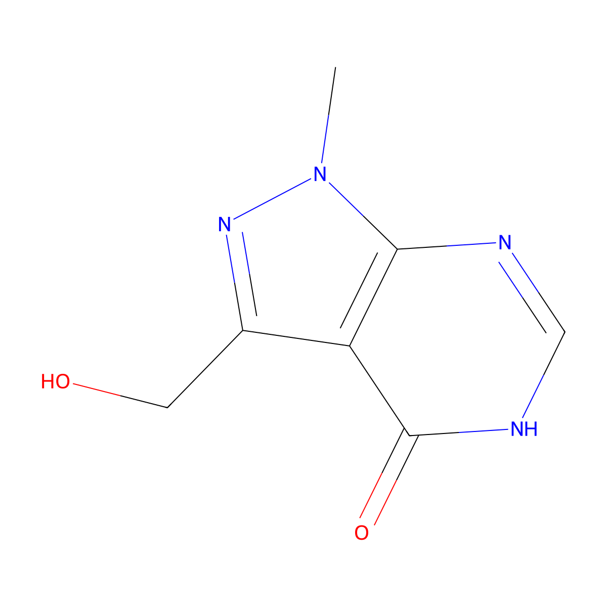 3-(Hydroxymethyl)-1-methyl-1H-pyrazolo[3,4-d]pyrimidin-4(5H)-one molecular structure, CAS 1260656-84-5