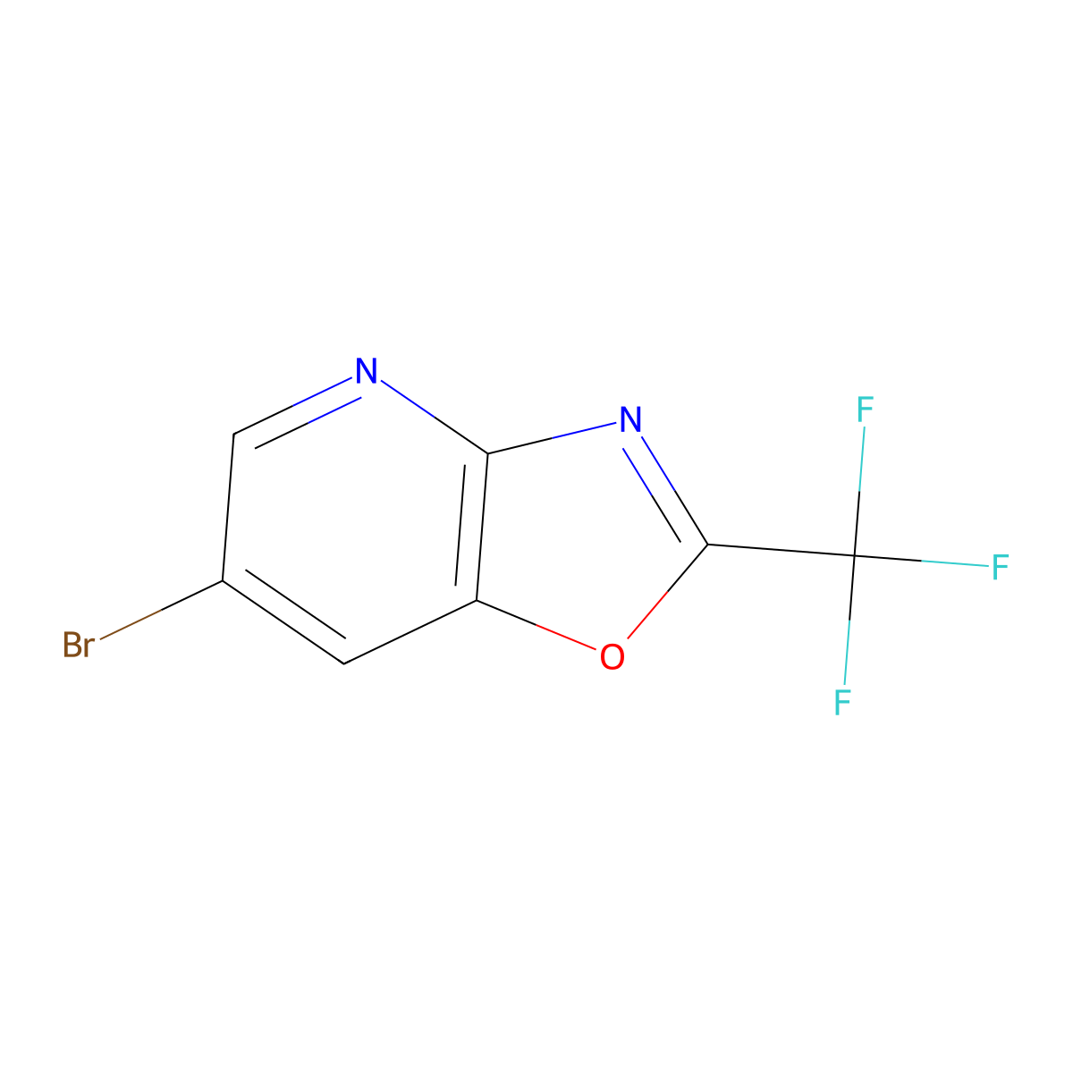 6-Bromo-2-(trifluoromethyl)oxazolo[4,5-b]pyridine molecular structure, CAS 1260656-87-8