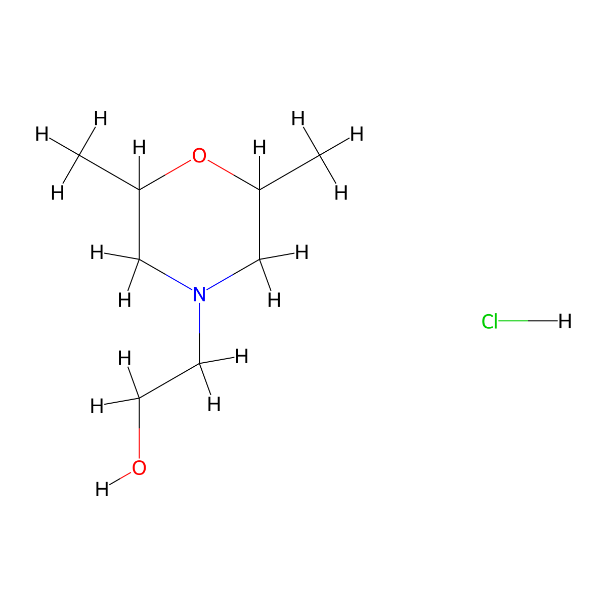 2-(2,6-Dimethylmorpholin-4-yl)ethan-1-ol hydrochloride molecular structure, CAS 1260656-90-3
