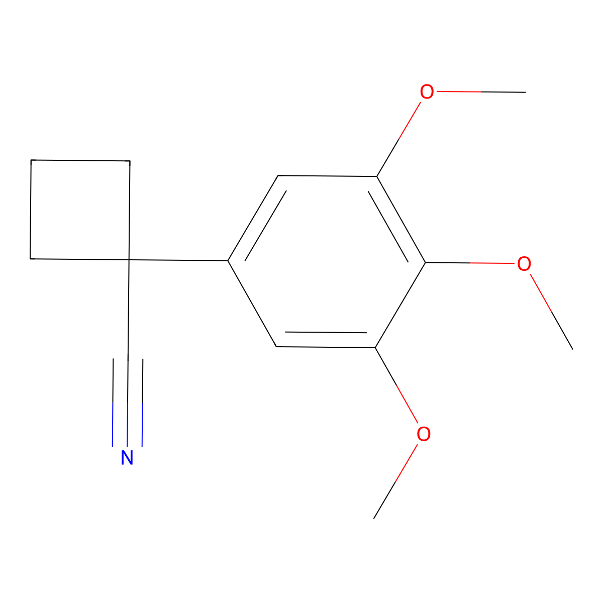 1-(3,4,5-Trimethoxyphenyl)cyclobutanecarbonitrile molecular structure, CAS 1260656-97-0