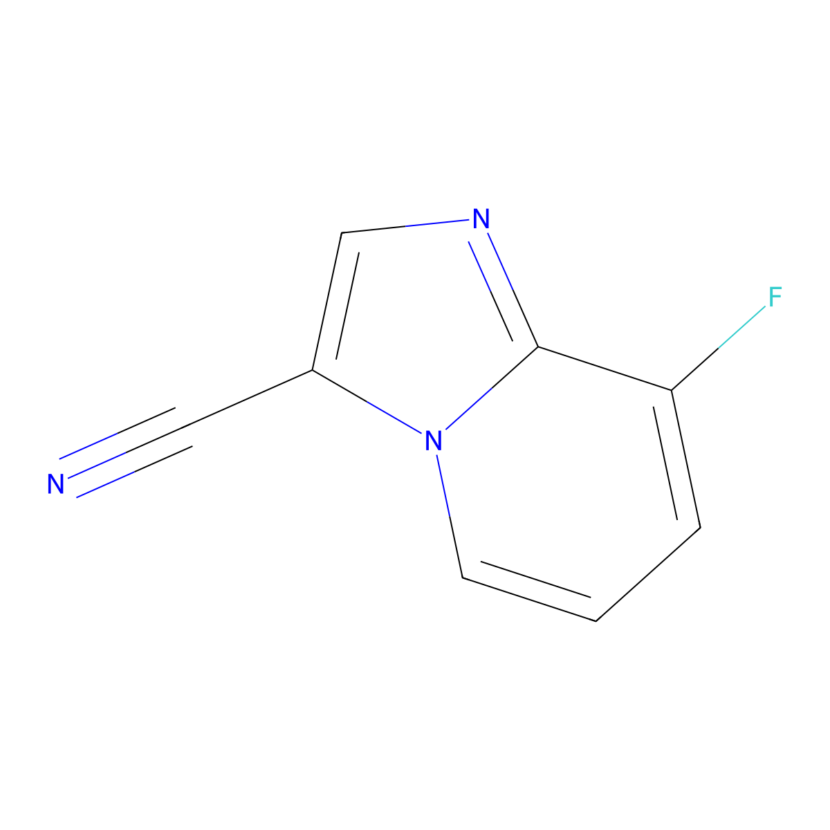 8-Fluoroimidazo[1,2-a]pyridine-3-carbonitrile molecular structure, CAS 1260657-34-8