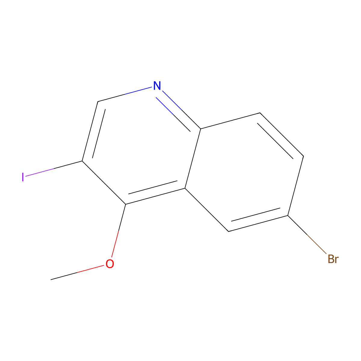 6-Bromo-3-iodo-4-methoxyquinoline molecular structure, CAS 1260657-40-6