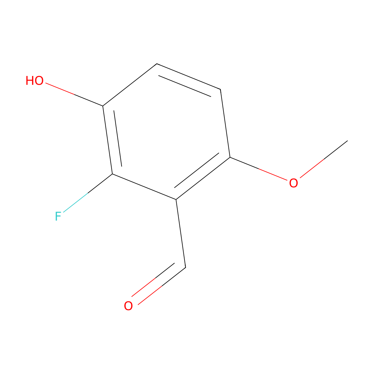 Benzaldehyde, 2-fluoro-3-hydroxy-6-methoxy- molecular structure, CAS 1260657-56-4