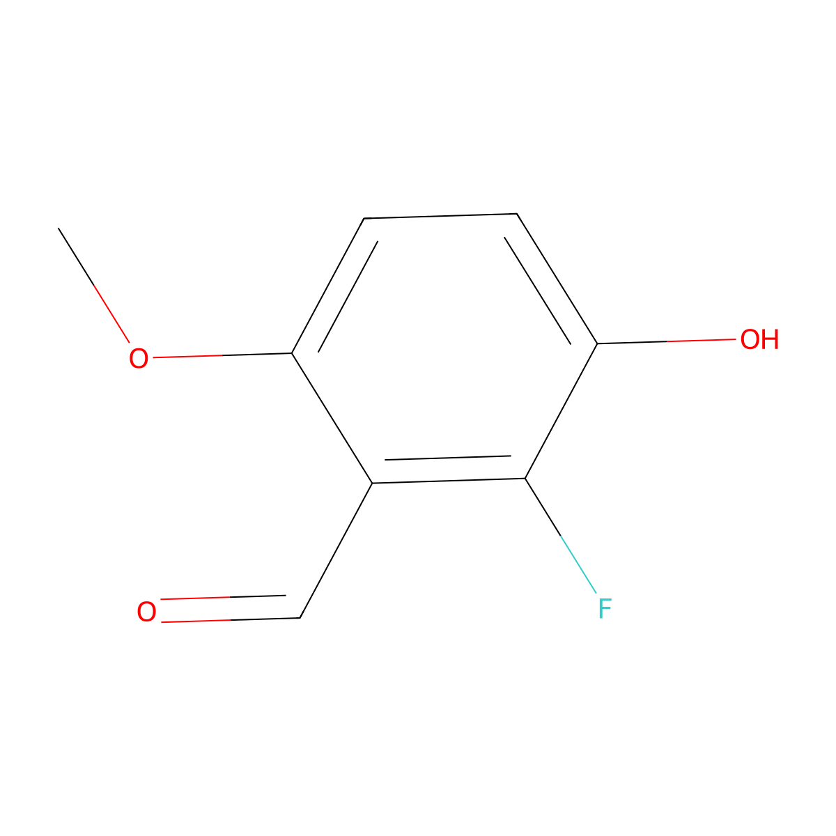 Benzaldehyde, 2-fluoro-3-hydroxy-6-methoxy- molecular structure, CAS 1260657-56-4