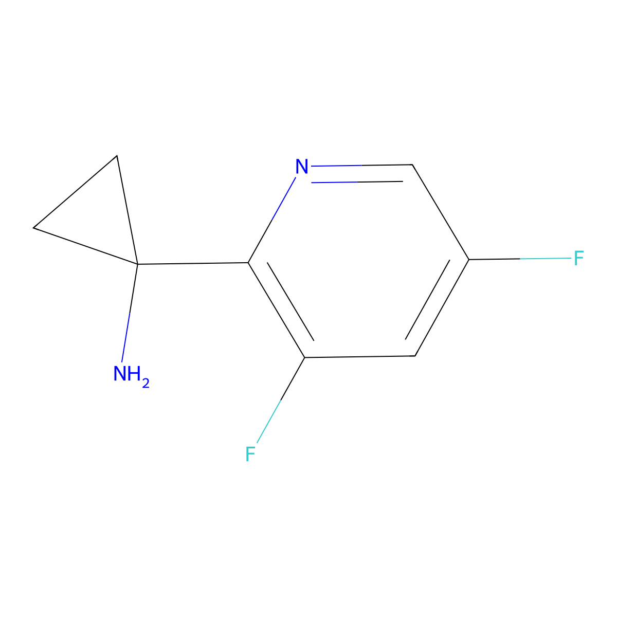 1-(3,5-Difluoropyridin-2-yl)cyclopropanamine molecular structure, CAS 1260657-75-7