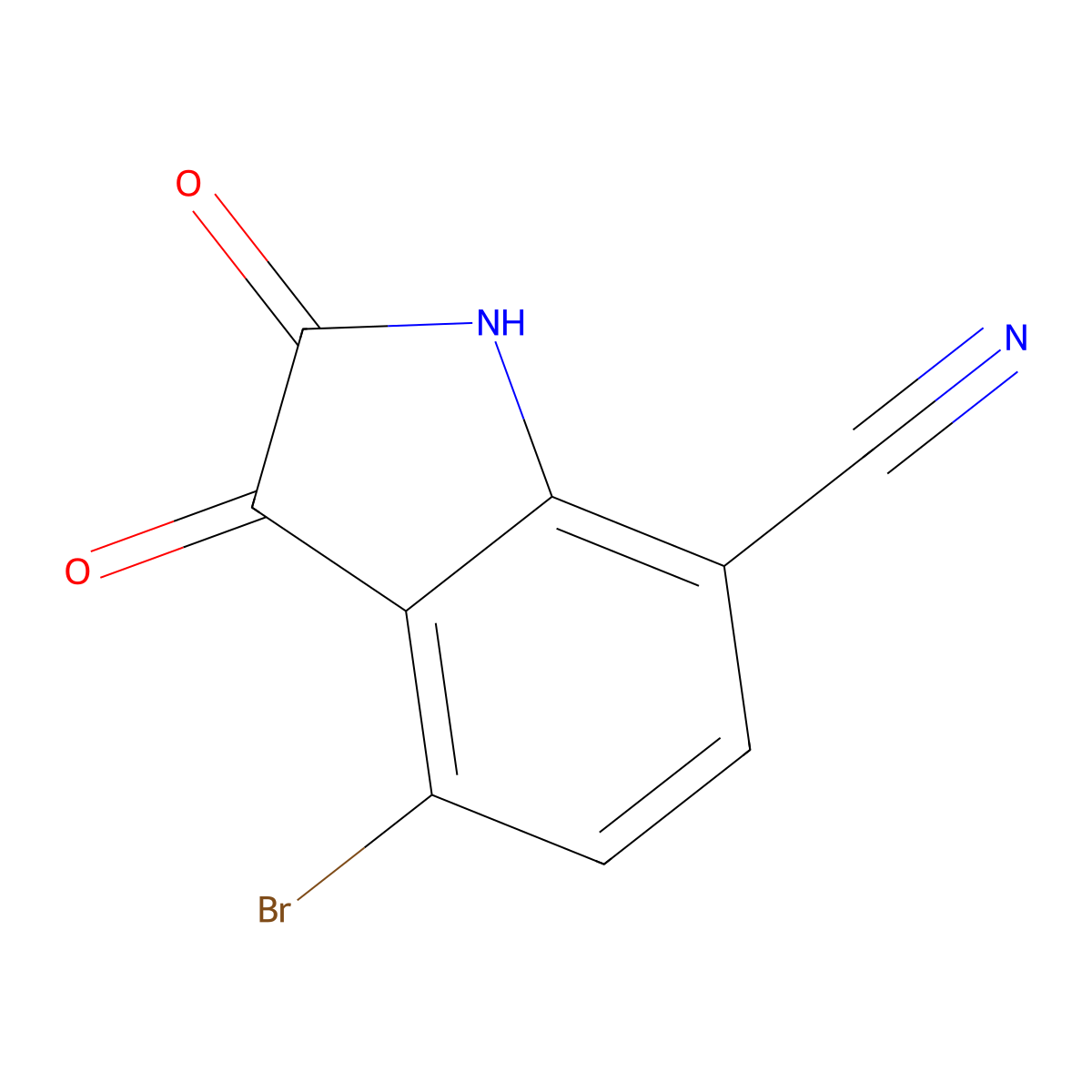 4-Bromo-2,3-dioxoindoline-7-carbonitrile molecular structure, CAS 1260657-76-8