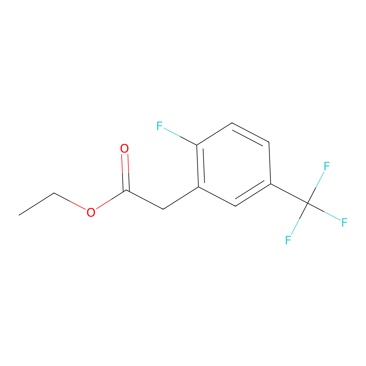 Ethyl 2-(2-fluoro-5-(trifluoromethyl)phenyl)-acetate molecular structure, CAS 1260657-93-9